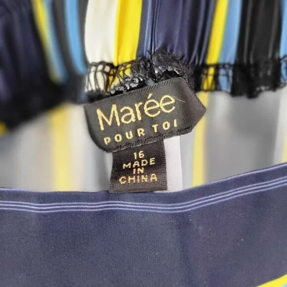 BLOOMINGDALE'S MAREE POUR TOI spring stripe pants Sz 16 NEW - Picture 6 of 8